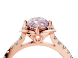 Rose gold Fancy Pink Marquise  Diamond Pave Band with Floral Prong Setting_31