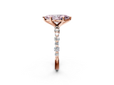 Rose gold Fancy Pink Marquise  Diamond Prong Set Engagement Ring with Pave Band_250
