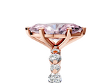 Rose gold Fancy Pink Marquise  Diamond Prong Set Engagement Ring with Pave Band_253