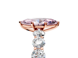 Rose gold Fancy Pink Marquise  Diamond Prong Setting with Side Stones on a Pave Band_129