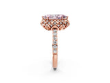 Rose gold Fancy Pink Marquise  Diamond Solitaire Ring with Shared Prong Pavé Band_55