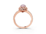 Rose gold Fancy Pink Marquise  Diamond Solitaire Ring with Shared Prong Pavé Band_56