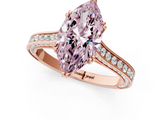 Rose gold Fancy Pink Marquise  Diamond Solitaire with Pave Band and Six-Prong Setting_21