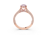 Rose gold Fancy Pink Marquise  Diamond Solitaire with Pave Band and Six-Prong Setting_23