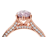 Rose gold Fancy Pink Marquise  Diamond Solitaire with Pave Band and Six-Prong Setting_24