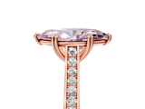 Rose gold Fancy Pink Marquise  Diamond Solitaire with Pave Band and Six-Prong Setting_25