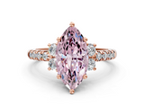 Rose gold Fancy Pink Marquise  Diamond Three-Stone Pave Band with Four-Prong Setting_20