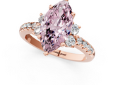 Rose gold Fancy Pink Marquise  Diamond Three-Stone Pave Band with Four-Prong Setting_21