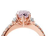 Rose gold Fancy Pink Marquise  Diamond Three-Stone Pave Band with Four-Prong Setting_24