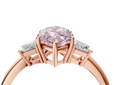 Rose gold Fancy Pink Marquise  Diamond Three-Stone Ring with Trapezoid Side Stones and Prong Setting_21