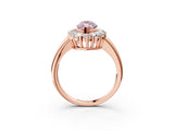 Rose gold Fancy Pink Marquise  Halo Cluster Diamond Engagement Ring with Prong Setting and Polished Band_23