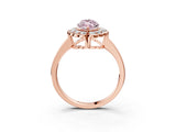 Rose gold Fancy Pink Marquise  Halo Cluster Diamond Engagement Ring with Solitaire Band and Prong Setting_52