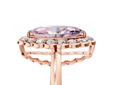Rose gold Fancy Pink Marquise  Halo Cluster Diamond Engagement Ring with Solitaire Band and Prong Setting_54