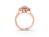 Rose gold Fancy Pink Marquise  Halo Diamond Cluster Engagement Ring with Milgrain Bezel Setting and Solitaire Band_36