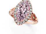 Rose gold Fancy Pink Marquise  Halo Diamond Engagement Ring with Filigree Band and Four-Prong Setting_82