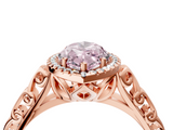 Rose gold Fancy Pink Marquise  Halo Diamond Engagement Ring with Intricate Filigree Band and Four-Prong Setting_40