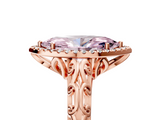 Rose gold Fancy Pink Marquise  Halo Diamond Engagement Ring with Intricate Filigree Band and Four-Prong Setting_41