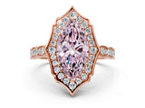 Rose gold Fancy Pink Marquise  Halo Diamond Engagement Ring with Milgrain Band and Four-Prong Setting_54