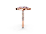 Rose gold Fancy Pink Marquise  Halo Diamond Engagement Ring with Milgrain Band and Four-Prong Setting_56
