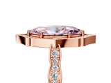 Rose gold Fancy Pink Marquise  Halo Diamond Engagement Ring with Milgrain Band and Four-Prong Setting_59