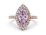 Rose gold Fancy Pink Marquise  Halo Diamond Engagement Ring with Pavé Band and Four-Prong Setting_51