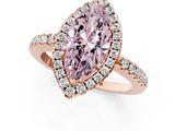 Rose gold Fancy Pink Marquise  Halo Diamond Engagement Ring with Pavé Band and Four-Prong Setting_52