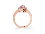 Rose gold Fancy Pink Marquise  Halo Diamond Engagement Ring with Pavé Band and Four-Prong Setting_54