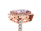Rose gold Fancy Pink Marquise  Halo Diamond Engagement Ring with Pavé Band and Four-Prong Setting_56