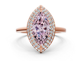 Rose gold Fancy Pink Marquise  Halo Diamond Engagement Ring with Solitaire Band and Four-Prong Setting_20