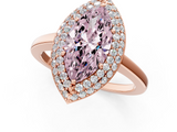 Rose gold Fancy Pink Marquise  Halo Diamond Engagement Ring with Solitaire Band and Four-Prong Setting_21