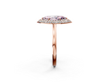 Rose gold Fancy Pink Marquise  Halo Diamond Engagement Ring with Solitaire Band and Four-Prong Setting_22