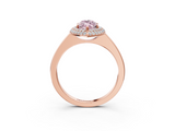 Rose gold Fancy Pink Marquise  Halo Diamond Engagement Ring with Solitaire Band and Four-Prong Setting_23
