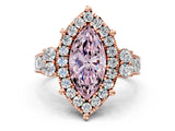 Rose gold Fancy Pink Marquise  Halo Diamond Engagement Ring with Split Shank and Four-Prong Setting_43