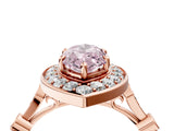 Rose gold Fancy Pink Marquise  Halo Diamond Engagement Ring with Twisted Band and Four-Prong Setting 4