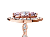 Rose gold Fancy Pink Marquise  Halo Diamond Engagement Ring with Twisted Band and Four-Prong Setting 5