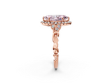 Rose gold Fancy Pink Marquise  Halo Diamond Engagement Ring with Vintage-Inspired Band and Four-Prong Setting_5