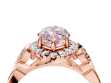 Rose gold Fancy Pink Marquise  Halo Diamond Engagement Ring with Vintage-Inspired Band and Four-Prong Setting_7