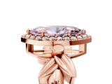 Rose gold Fancy Pink Marquise  Halo Diamond Floral Band with Four-Prong Setting_60