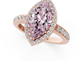 Rose gold Fancy Pink Marquise  Halo Diamond Pavé Band Ring with Prong Setting_21