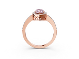 Rose gold Fancy Pink Marquise  Halo Diamond Pavé Band Ring with Prong Setting_23