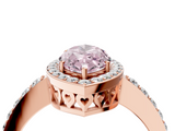 Rose gold Fancy Pink Marquise  Halo Diamond Pavé Band Ring with Prong Setting_24