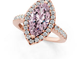 Rose gold Fancy Pink Marquise  Halo Diamond Pavé Solitaire Ring_28