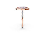 Rose gold Fancy Pink Marquise  Halo Diamond Pavé Solitaire Ring_29