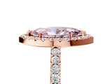 Rose gold Fancy Pink Marquise  Halo Diamond Pavé Solitaire Ring_32