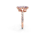 Rose gold Fancy Pink Marquise  Halo Diamond Pave Band Ring with Four-Prong Setting_17