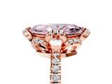 Rose gold Fancy Pink Marquise  Halo Diamond Pave Band Ring with Four-Prong Setting_20