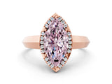 Rose gold Fancy Pink Marquise  Halo Diamond Ring with Cathedral Band and Four-Prong Setting_49