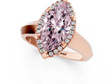 Rose gold Fancy Pink Marquise  Halo Diamond Ring with Cathedral Band and Four-Prong Setting_50