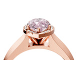 Rose gold Fancy Pink Marquise  Halo Diamond Ring with Cathedral Band and Four-Prong Setting_53