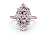 Rose gold Fancy Pink Marquise  Halo Diamond Ring with Pavé Band and Prong Setting_37